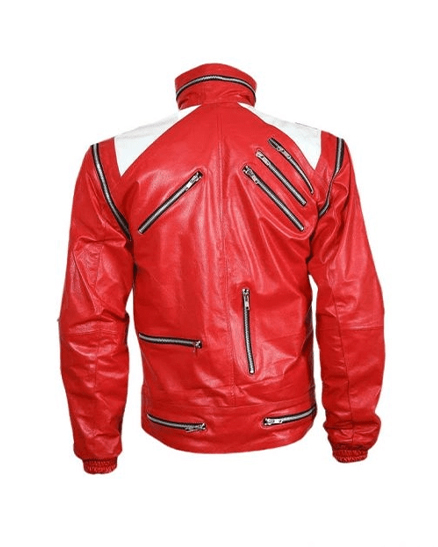 Mens Michael Jackson Beat It Red Leather Jacket