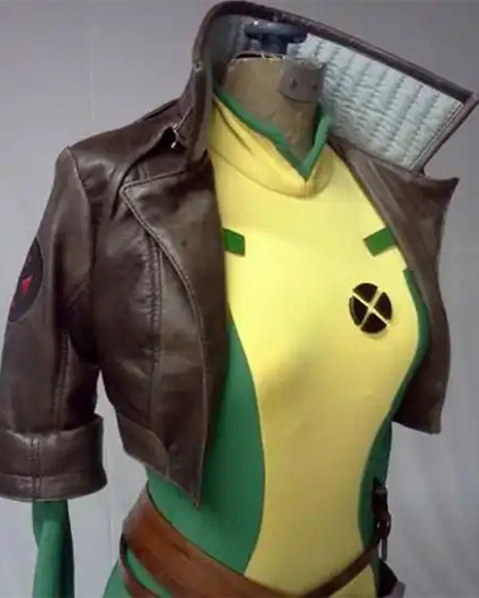 Mens Comic X-men Rogue Cropped Leather Jacket