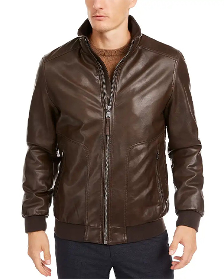 Men’s Calvin Klein Bomber Leather Jacket