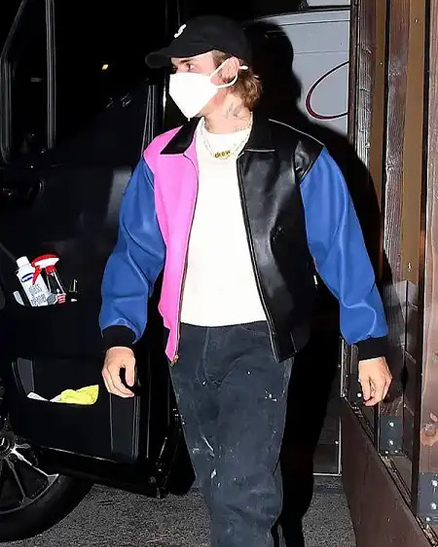 Justin Bieber Bomber Tricolor Jacket