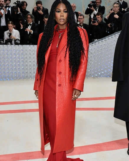 Gabrielle Union Met Gala 2023 Red Leather Coat