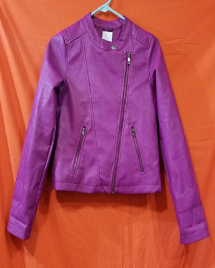 Kids Fashion Purple Leather Jacket