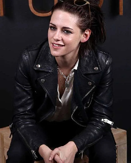 Kristen Stewart Biker Black Leather Jacket