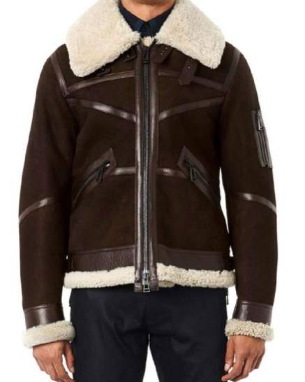50 Cent Power Brown Shearling Jacket
