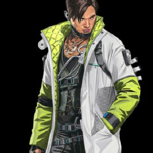 Crypto Apex Legends Season 3 White and Green Leather Jacket