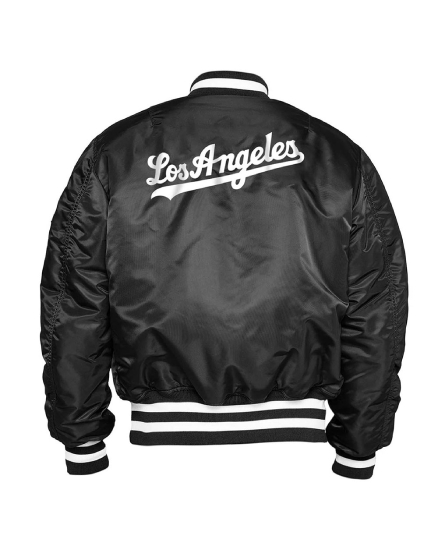 LA Dodgers Black Bomber MA-1 Jacket