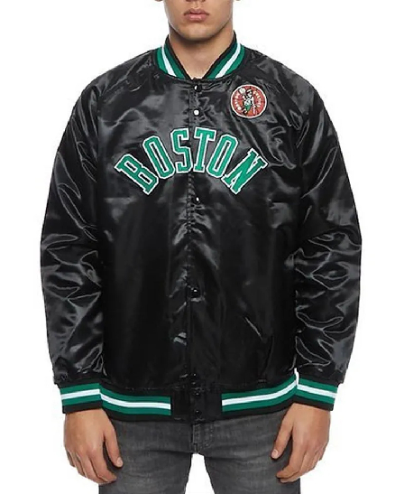 Boston Celtics Lightweight Black Varsity Jacket