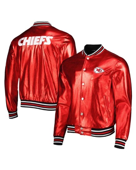 Kansas City Chiefs Wild Collective Metallic Leather Jacket
